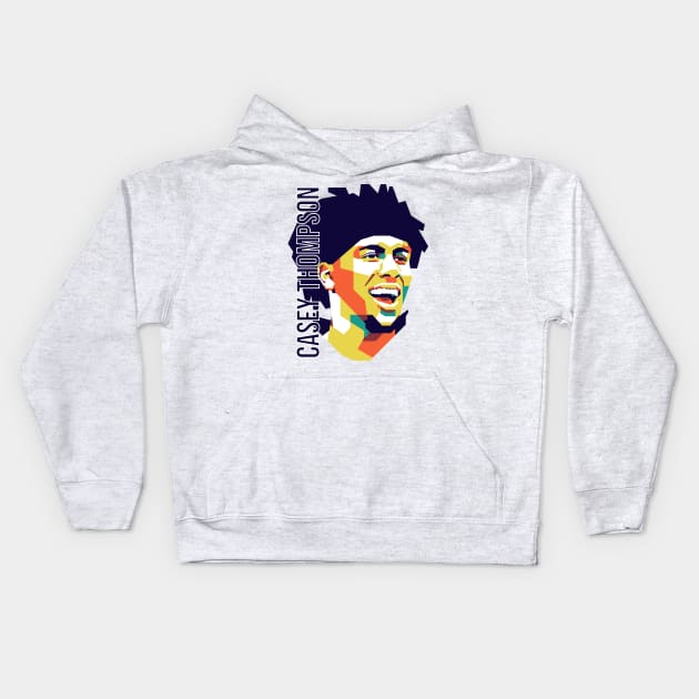 Casey Thompson On WPAP Art Kids Hoodie by pentaShop